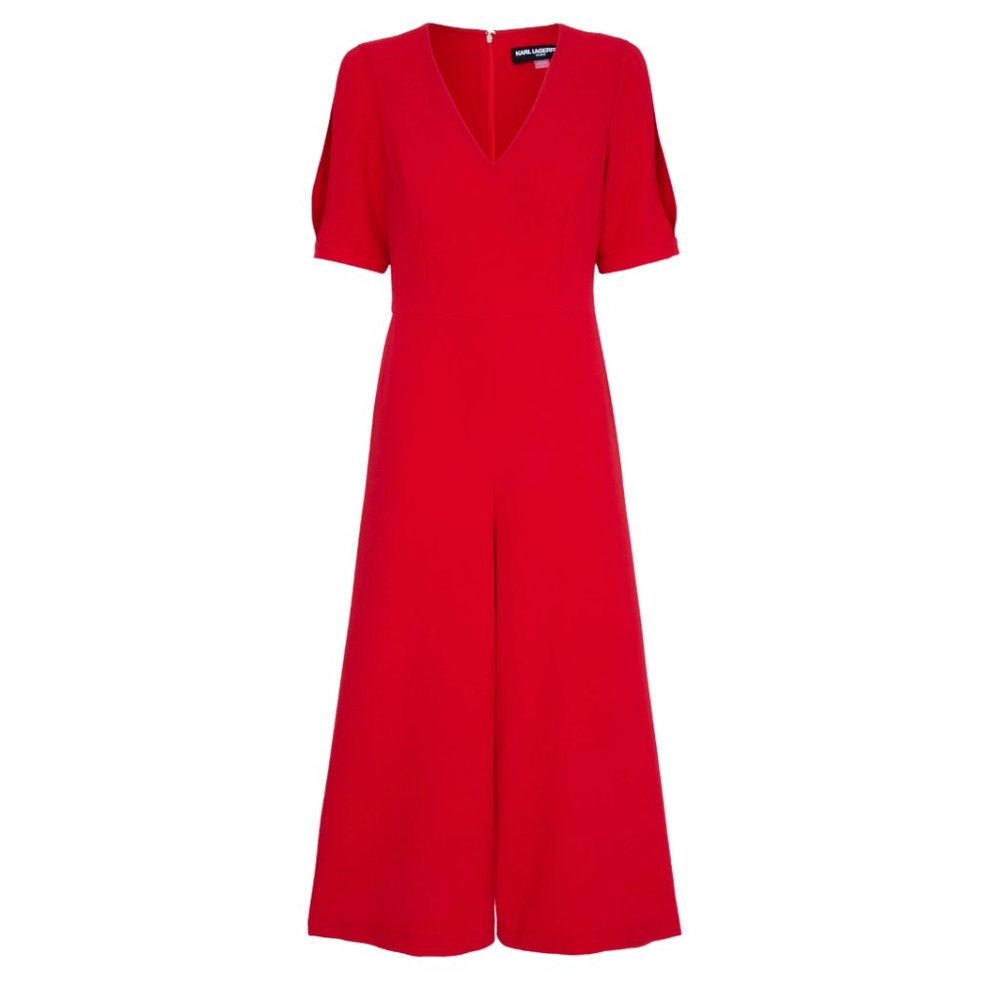 Karl Lagerfeld Paris Cold Shoulder Wide Leg Jumpsuit